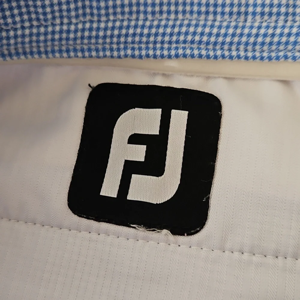 FootJoy Men's Lt Blue Mini Check Performance Golf Shorts Size 36